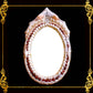 Seashell Mirror Frame with Clock | Assorted Shell | Oval Shape