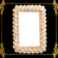 Seashell Mirror Frame | Assorted White Shells and Redlips Cut