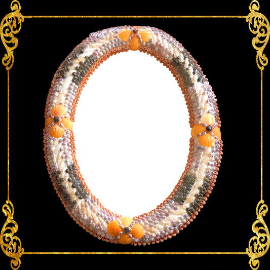 Seashell Mirror Frame | Oval Shapes | Made Of Assorted Seashells