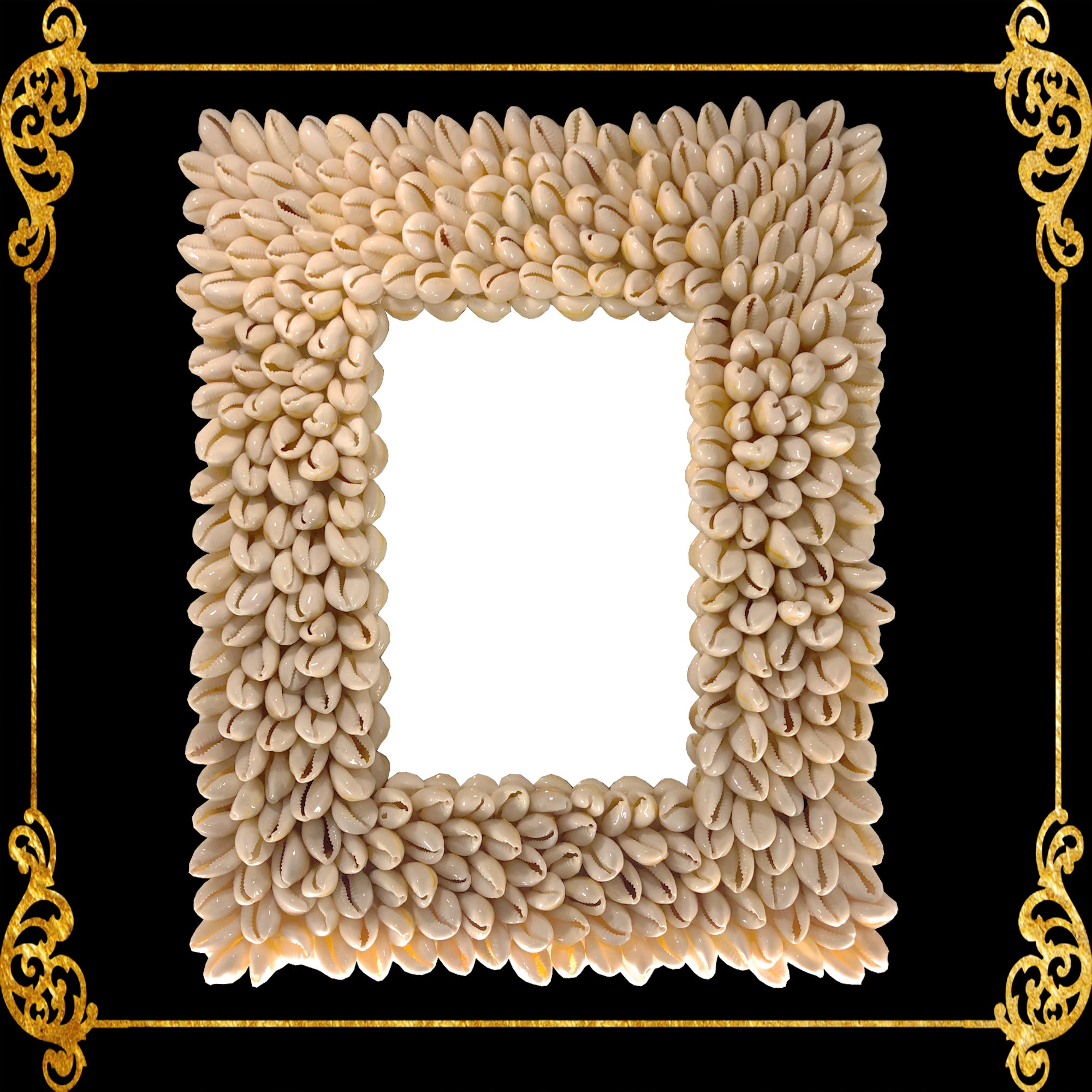 Gold And Red Shell Picture Frame Seashell Picture Frame 1 – Seashell Supplies Philippines