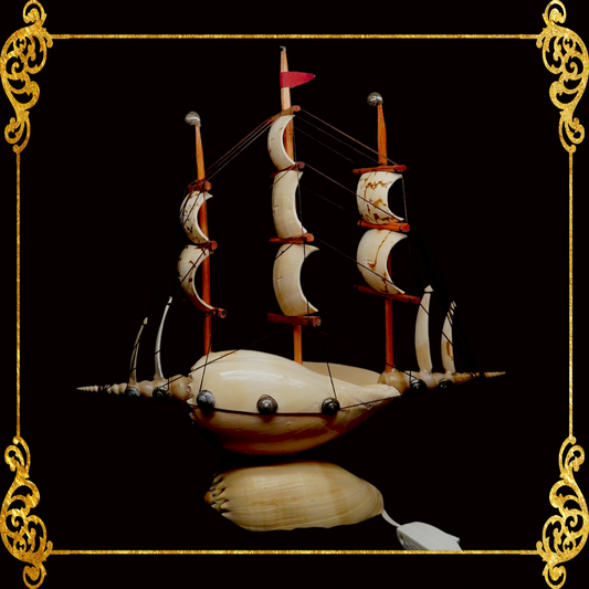 Seashell Boat Lamp | Made of Real Melo Shell