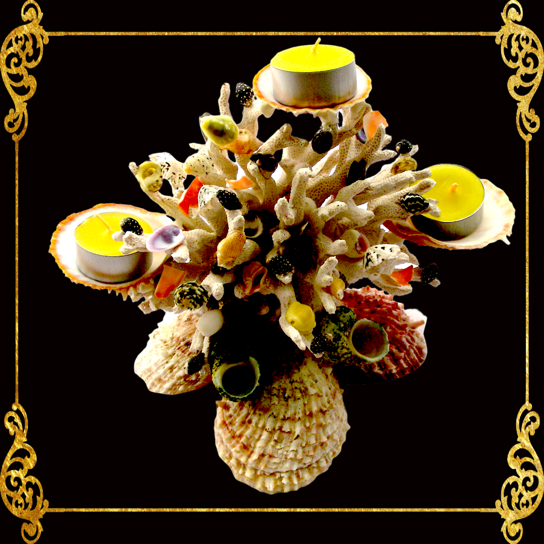 Seashell Flower Candle Holder