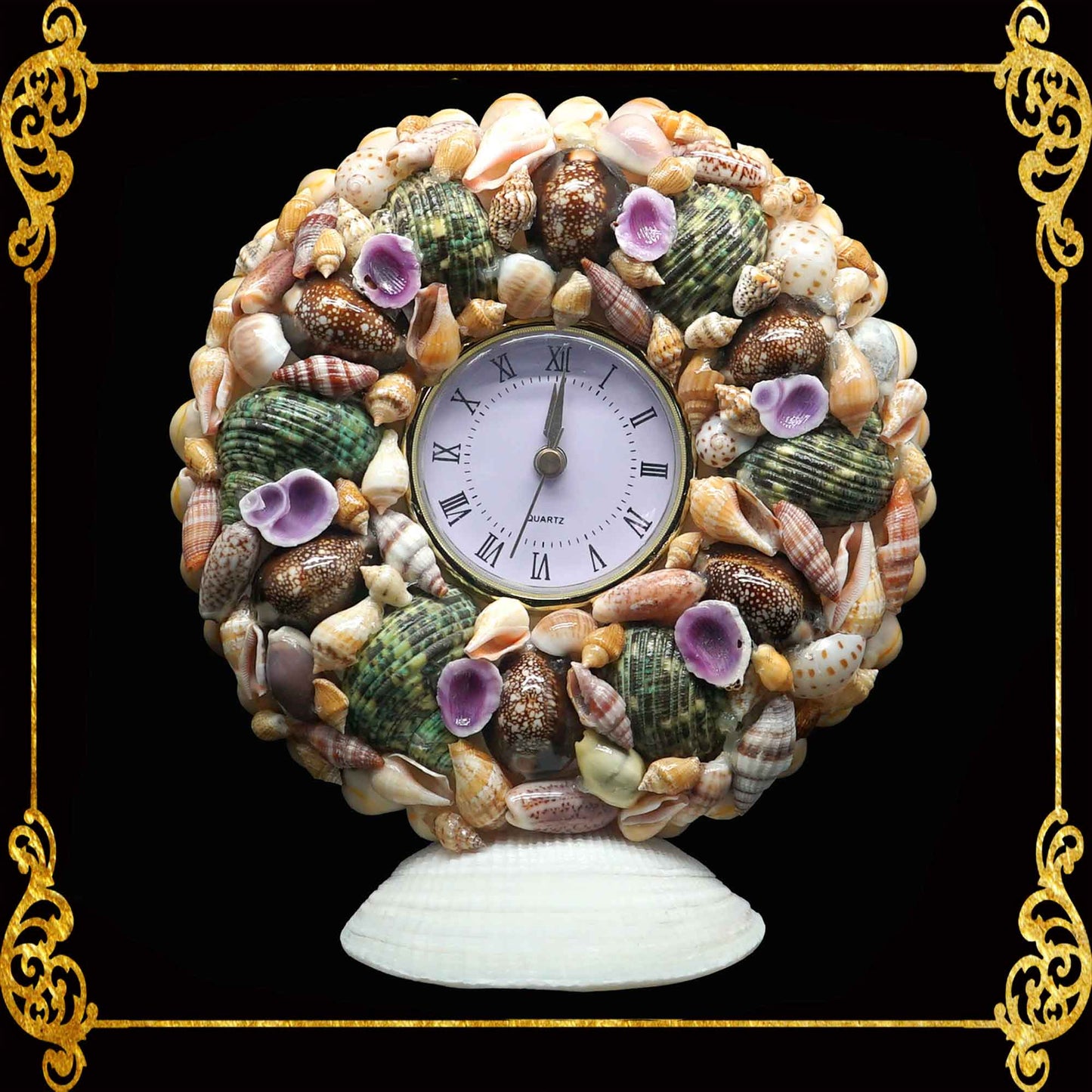 Seashell Table Top Clock