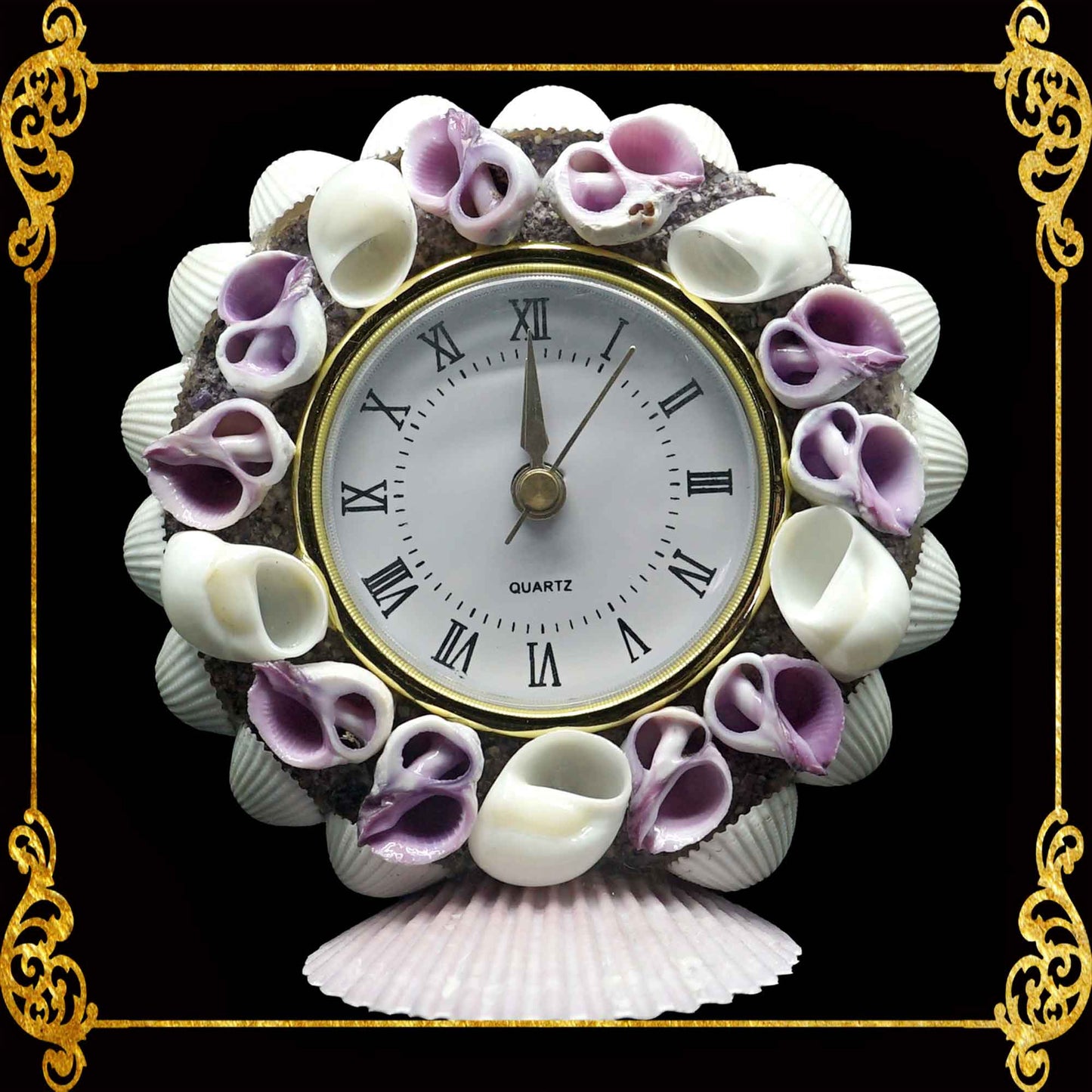 Seashell Table Top Clock