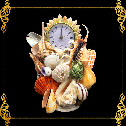 Seashell Table Top Clock | Made of Assorted Large Shells