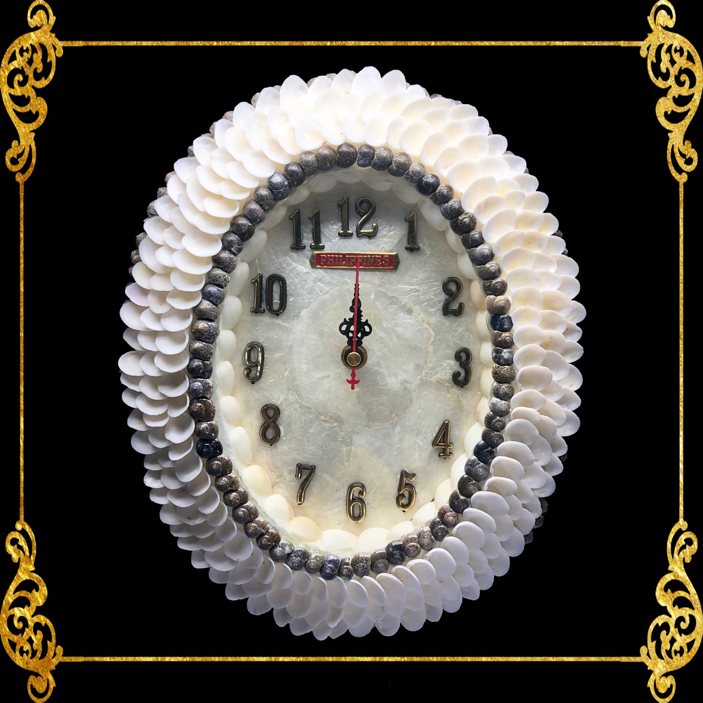 Seashell Oval Wall Clock
