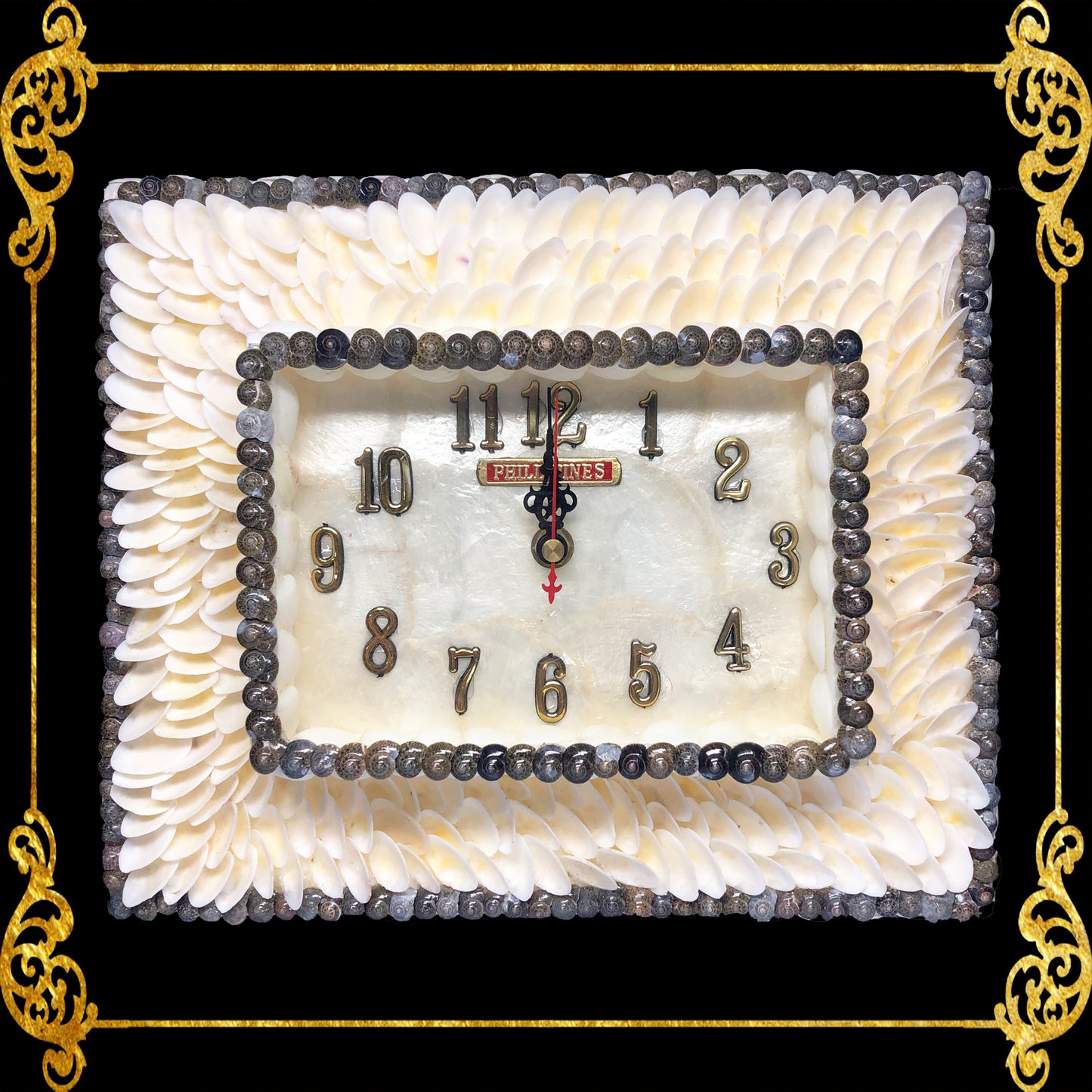 Seashell Wall Clock | White | Rectangle Shape