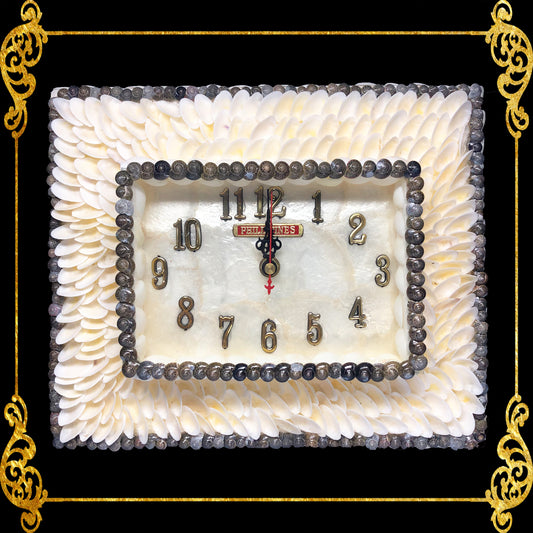 Seashell Wall Clock | White | Rectangle Shape