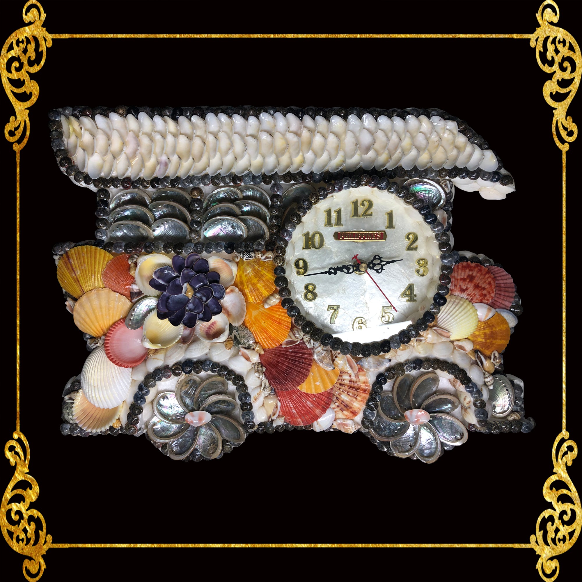 Seashell Wall Clock | Assorted Shells | Jeepney Shape – Seashell ...