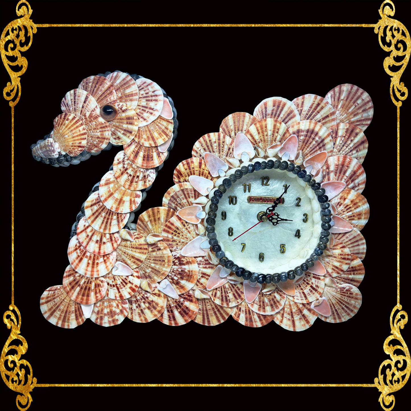 Seashell Wall Clock | Macarense Shells | Swan Shape