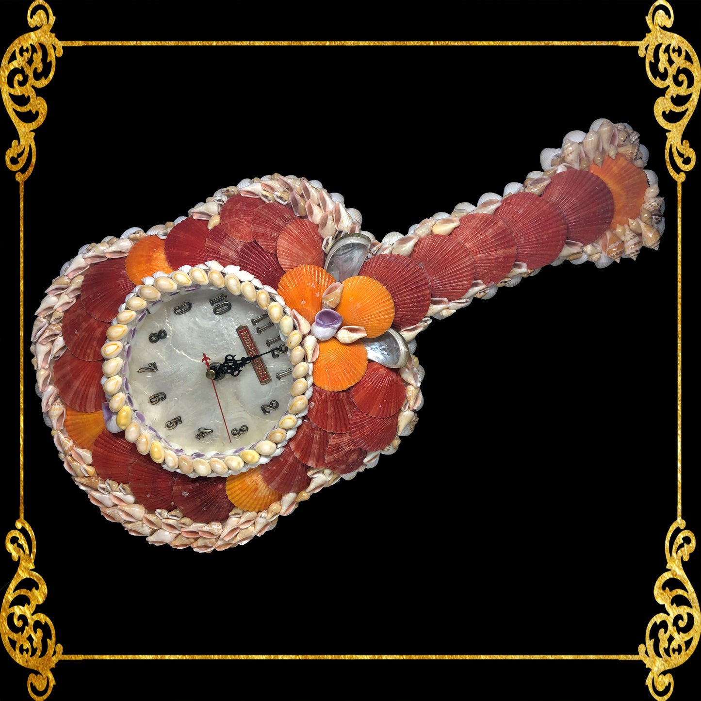 Seashell Guitar Wall Clock
