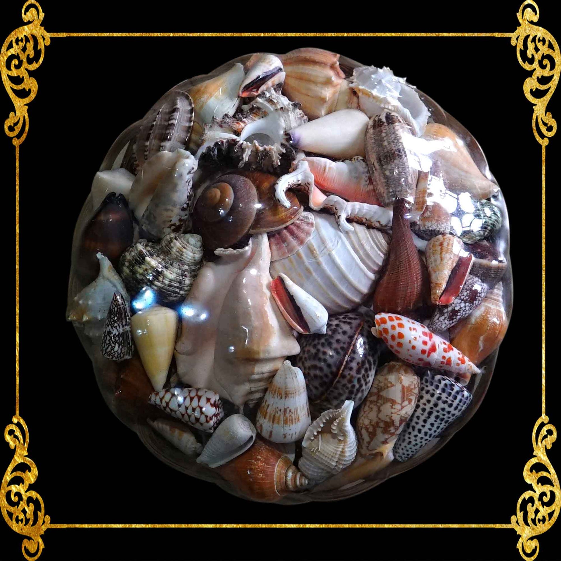 Mixed Sea Shell in a Native Basket | 12 Inches